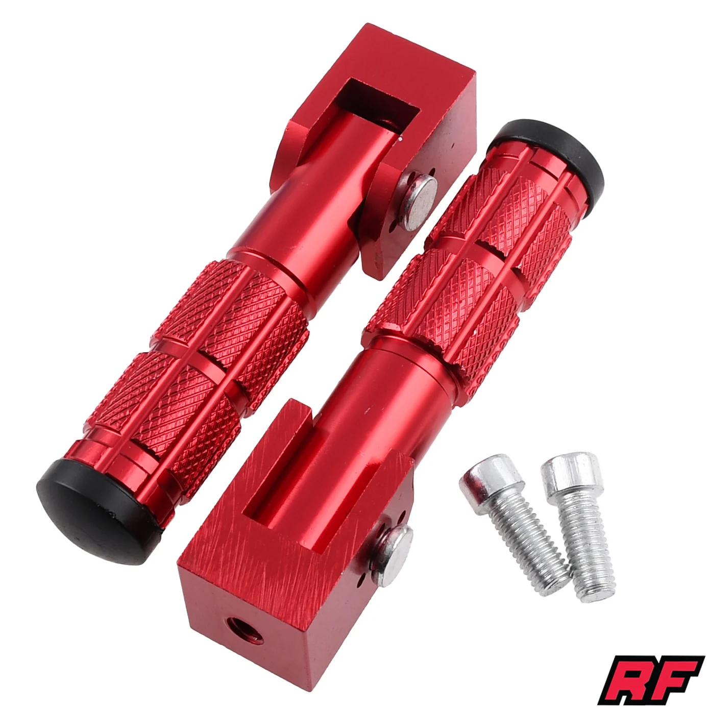 Podnóżek pasażera uniwersalny aluminium CNC czerwony Racing Force kpl. — ujęcie 1