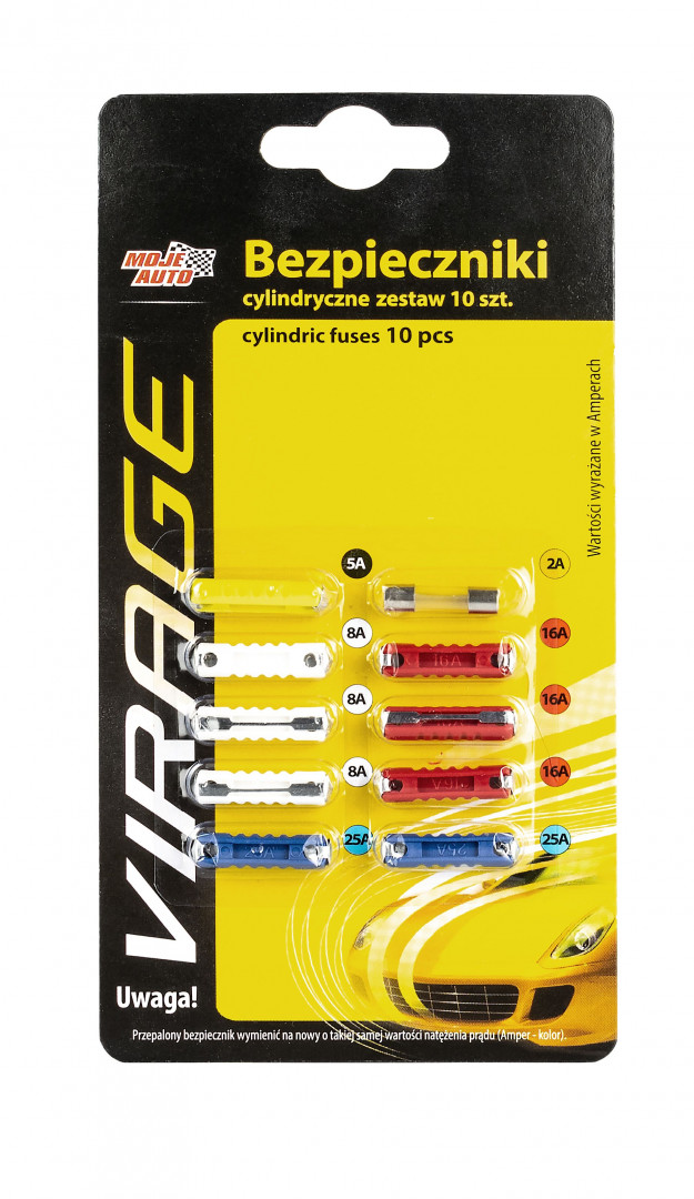 Bezpiecznik cylindryczny, 10 szt. AMTRA 94-038