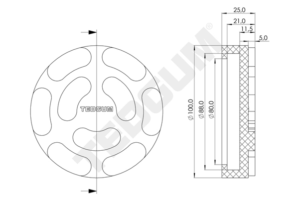 Podkładka podnośnika 100 mm-zewn TEDGUM TED57424 — ujęcie 5