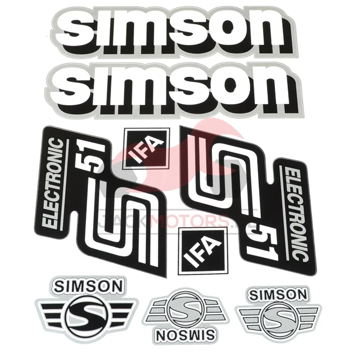 Naklejka Simson S51 electronic srebrna kpl. — ujęcie 1