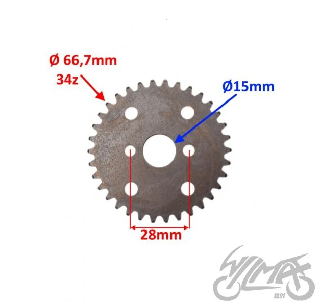 Koło wałka rozrządu 125 GY6 4T 152QMI-E4 — Kinroad XT125T-8 Wind Hunter / Jonway Adventure 125 — ujęcie 2