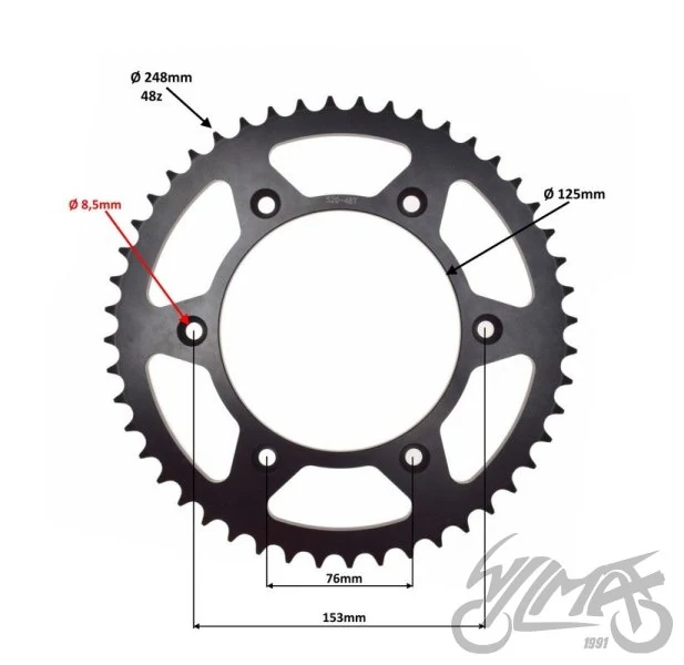 Zębatka tył 48z 520 do kayo K5 300 enduro — ujęcie 2