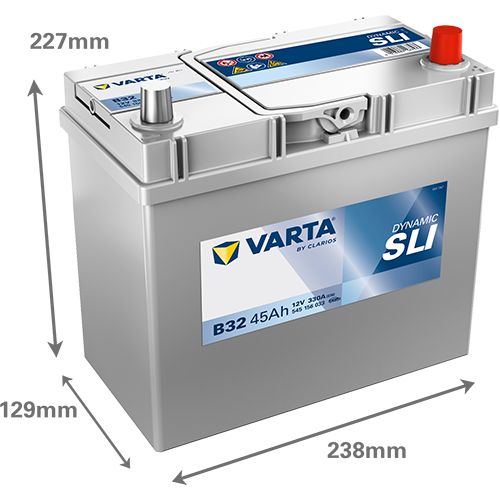 Akumulator 45 Ah 330A 238×129×227/P+ Varta 545156033K262 — ujęcie 2