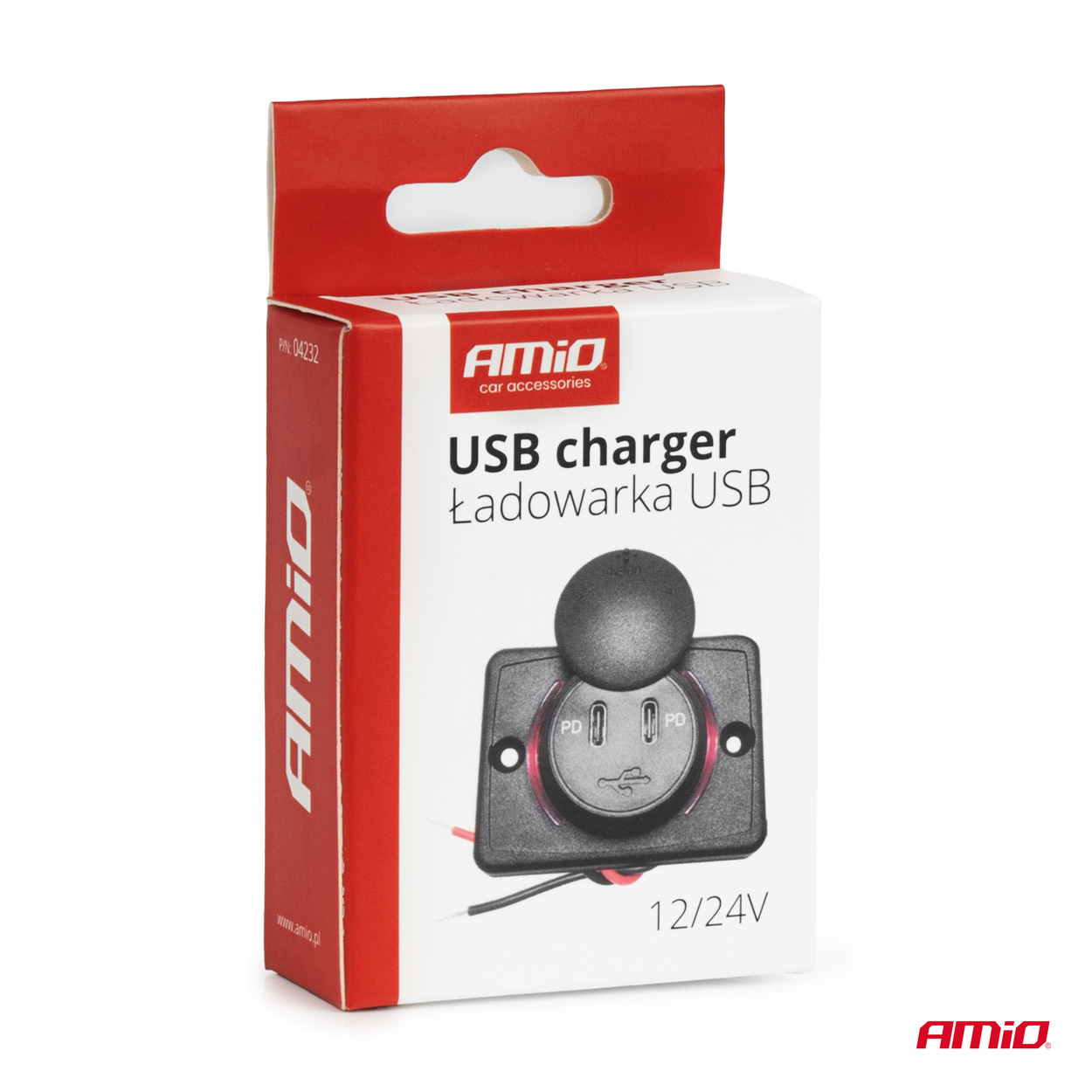 Ładowarka samochodowa z gniazdami USB wodoodporna kwadratowa 2x USB-C 12 V 24 V — ujęcie 5