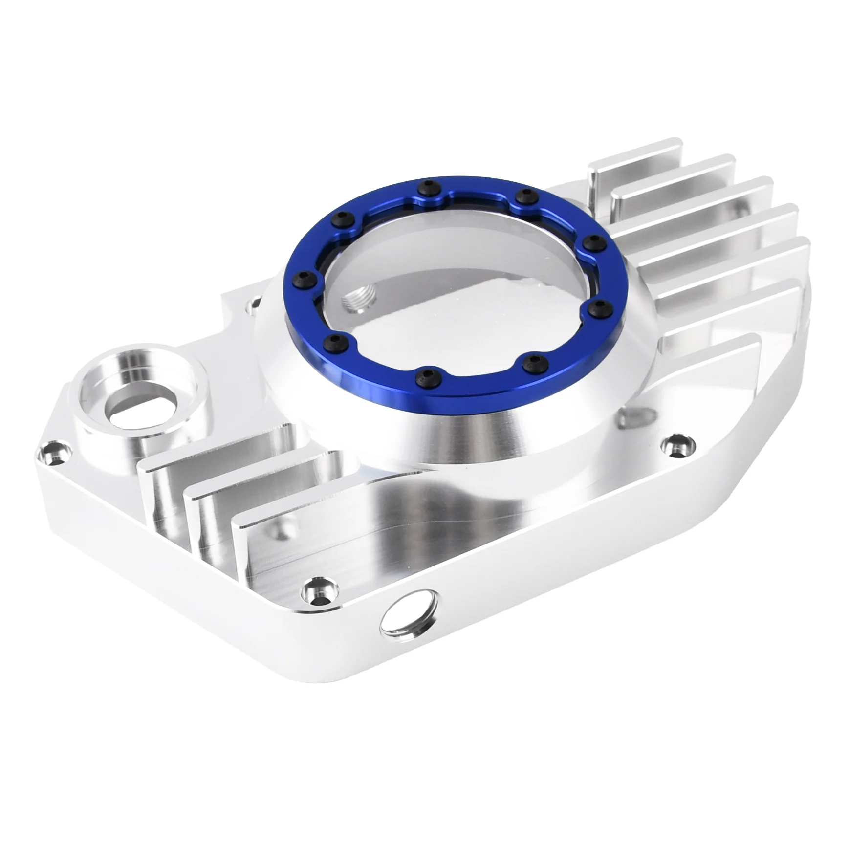 Pokrywa silnika Simson S51 SR50 lewa aluminium CNC clear niebieski + śruby DPR Performance — ujęcie 8