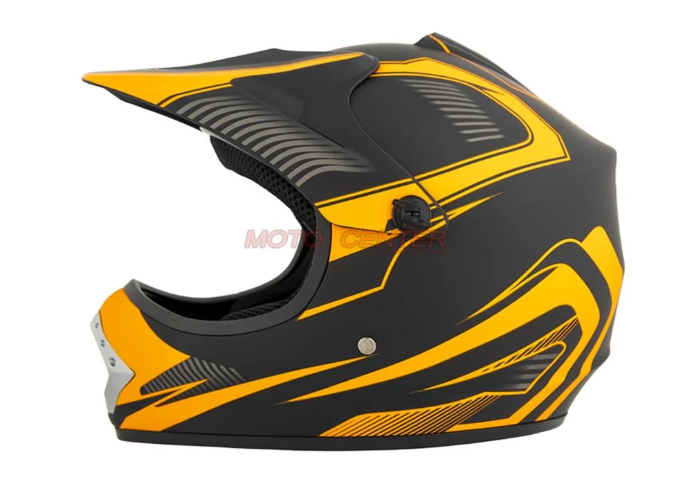 Kask crossowy MPX Dziecięcy WL-801A czarny mat/pomarańczowy M — ujęcie 2