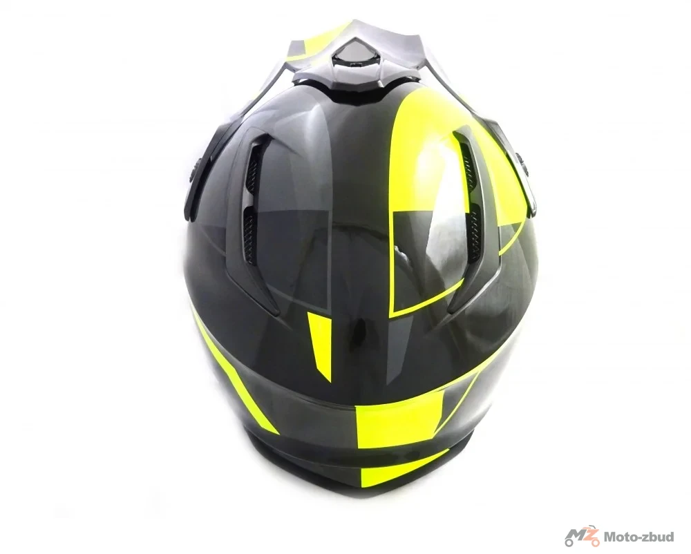 Kask VCAN model V332 XR-7 pro neon yellow enduro czarno-neonowy M — ujęcie 4