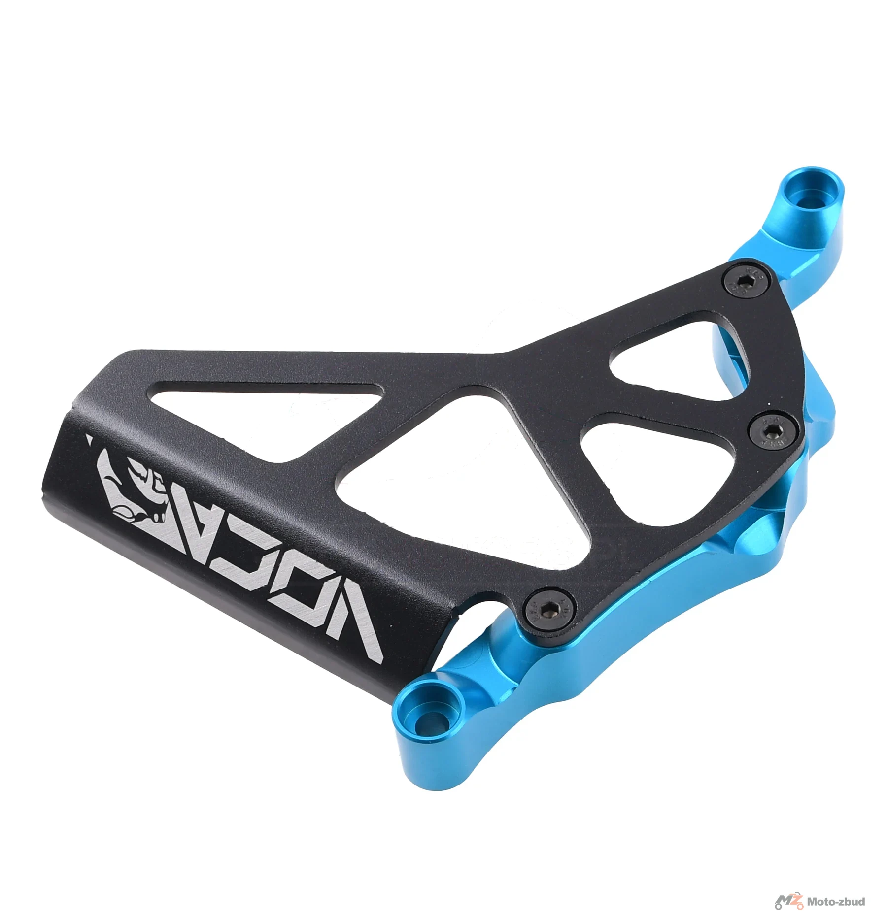 Pokrywa zębatki zdawczej VOCA racing czarno - jasno niebieska aluminium CNC Minarelli AM6 — ujęcie 2