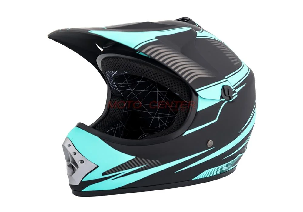 Kask crossowy MPX Dziecięcy WL-801A czarny mat/niebieski S — ujęcie 1