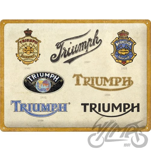 Tablica plakat 30 × 40 Triumph logo evolution 23314