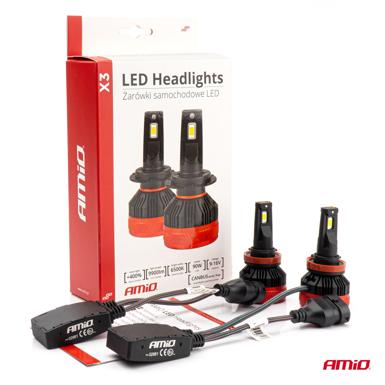 Żarówki samochodowe LED seria X3 H8 H9 H11 H16 6500K Canbus — ujęcie 8