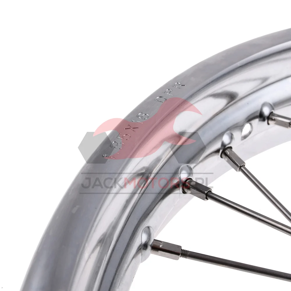 Koło jezdne Simson S51 1,85 × 16 chrom DPR Classic czarna piasta + szprychy INOX — ujęcie 2