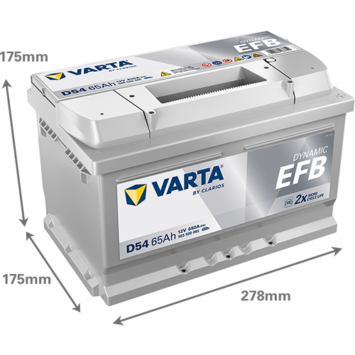 Akumulator 65 Ah 650A 278×175×175/P+ EFB Start-stop Varta 565500065K262 — ujęcie 2