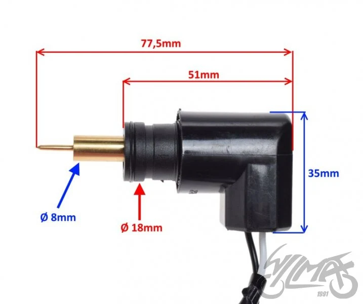 Elektrozawór ssania do Yamahy / MBK — tłoczek 8 mm — ujęcie 2