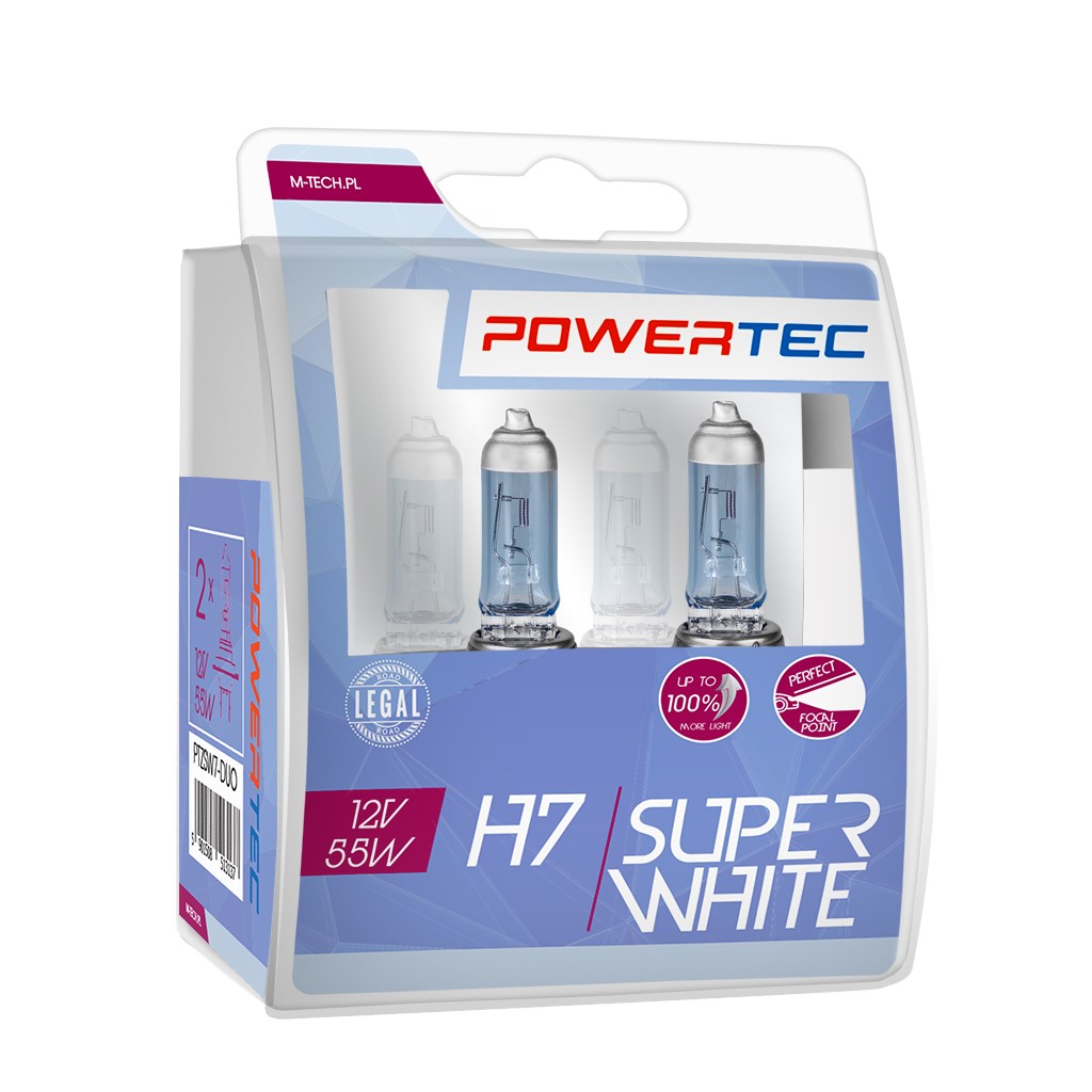 Żarówka halogenowa H7 12 V 55 W Super White M-TEC M-Tech PTZSW7-DUO — ujęcie 5