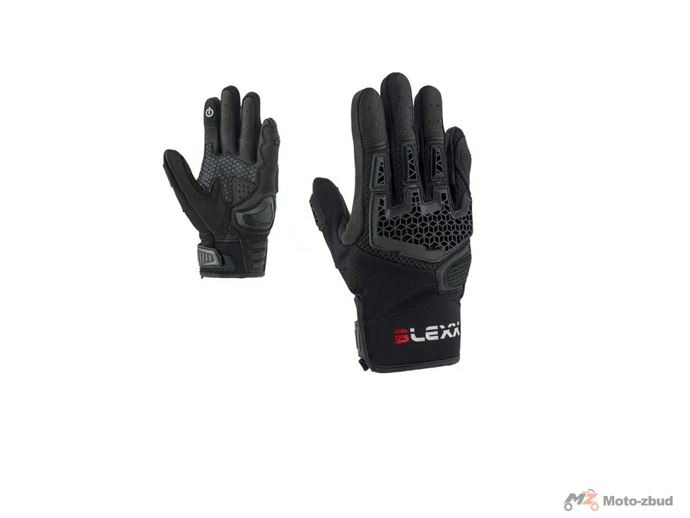 Rękawice tekstylno-skórzane krótkie BLEXX EG-2554 czarne 3XL