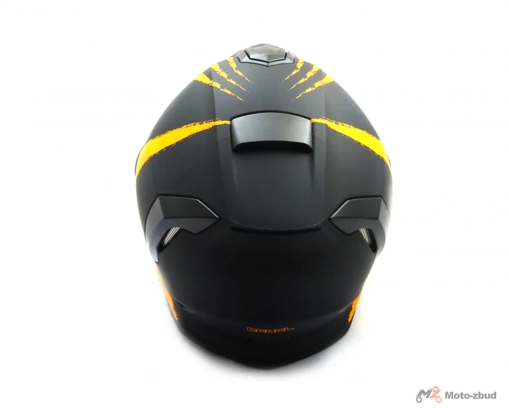 Kask VCAN model V151 rebel neon orange integralny czarny mat-pomarańczowy M — ujęcie 3