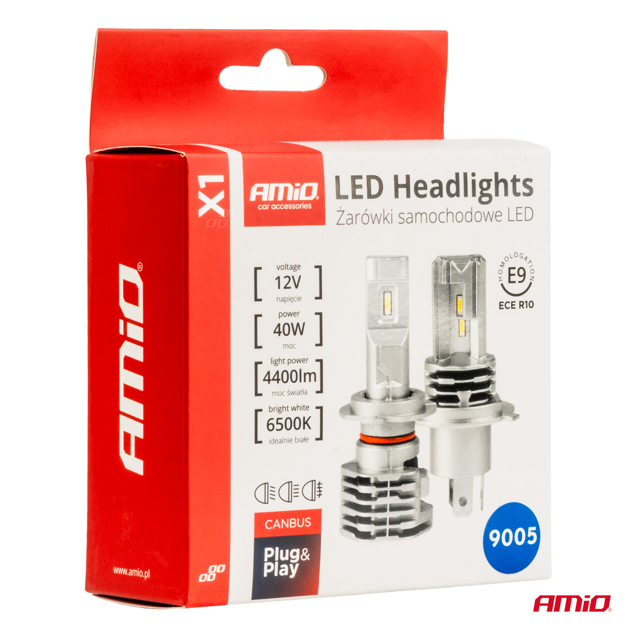Żarówki samochodowe LED seria X1 HB3 9005/HIR1 9011/H10 6500K Canbus — ujęcie 5