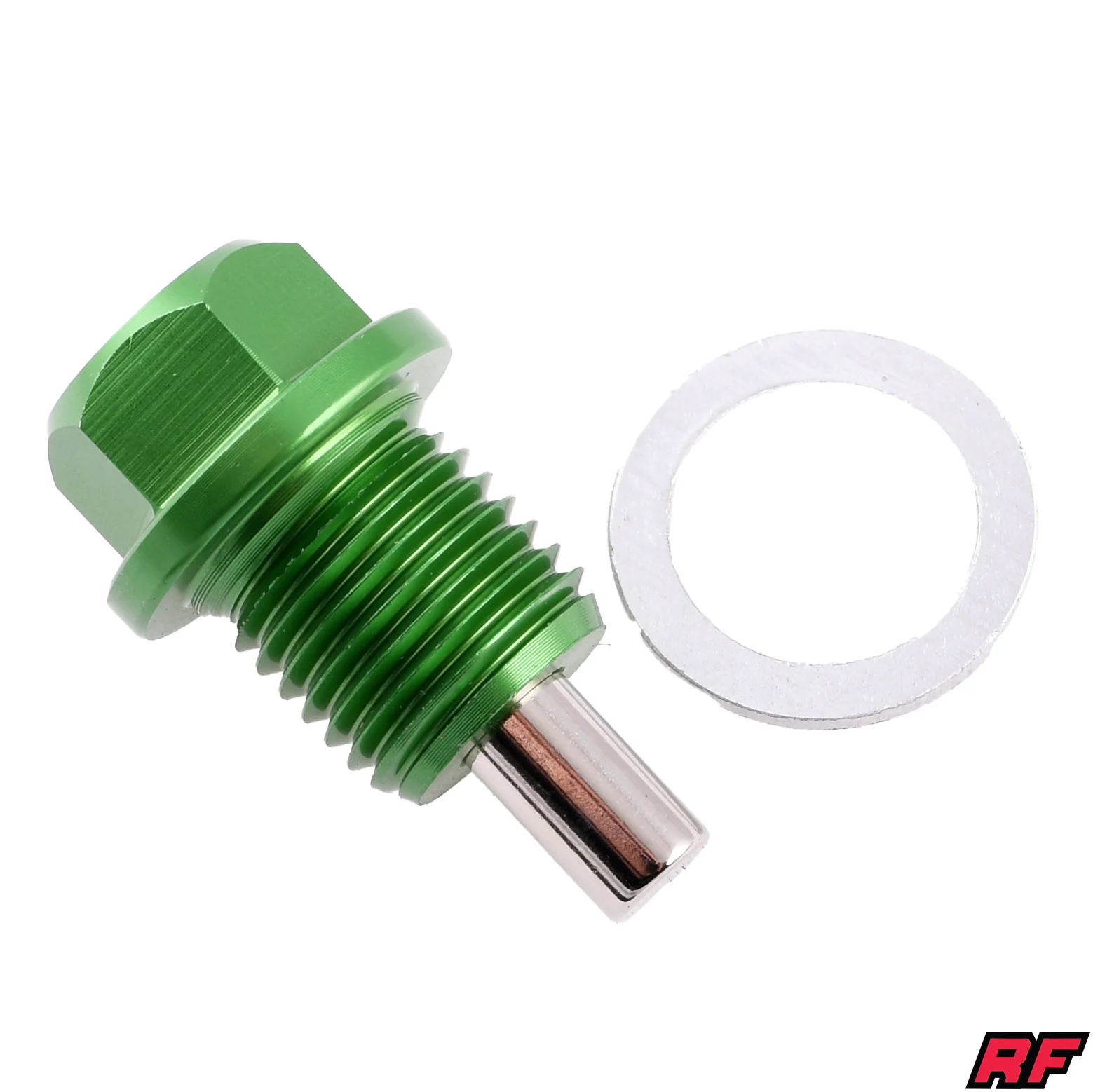 Śruba spustu oleju Simson Racing Force V2 CNC M14 × 1,5 mm z magnesem zielona — ujęcie 1
