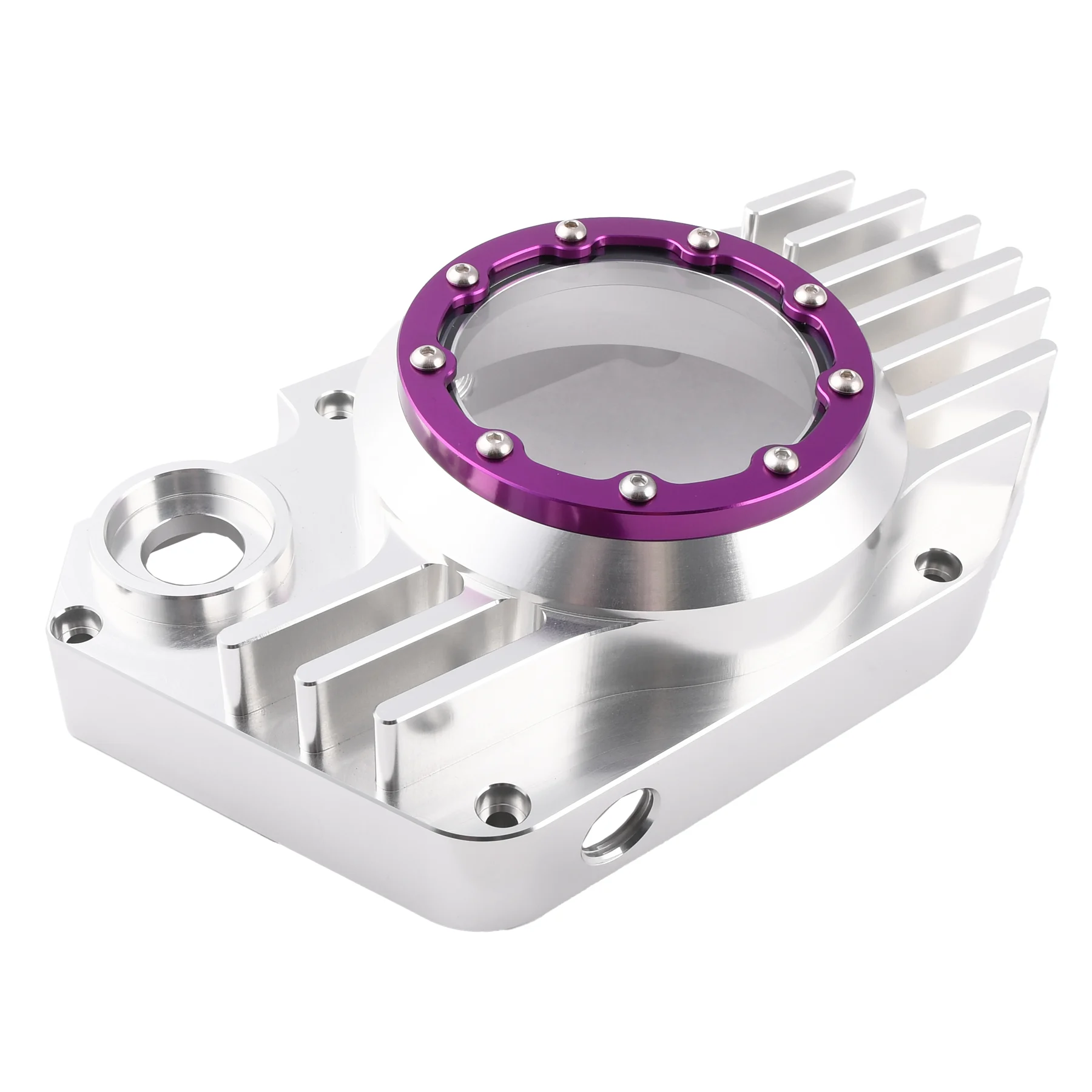 Pokrywa silnika Simson S51 SR50 lewa aluminium CNC clear fioletowy + śruby DPR Performance — ujęcie 4