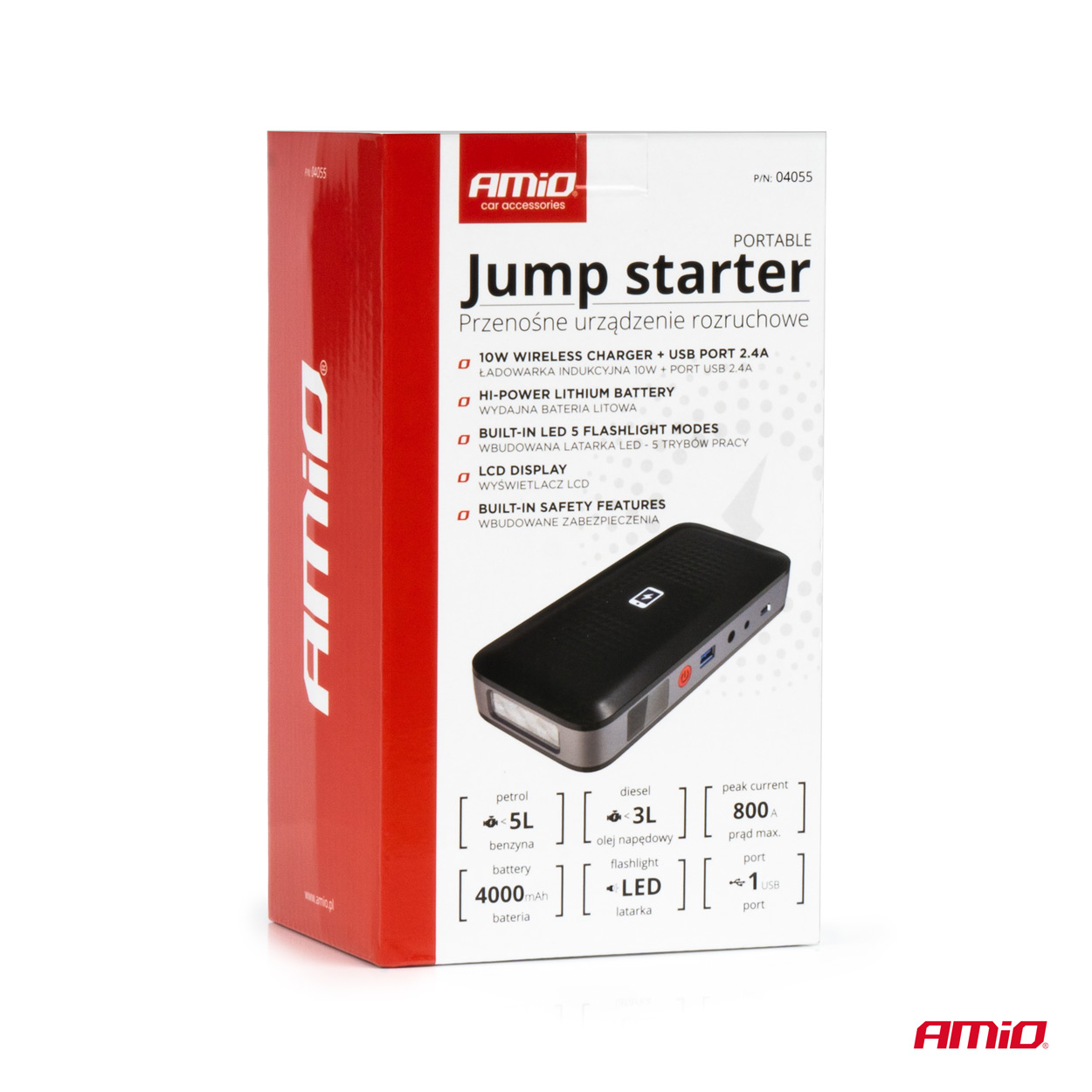 Urządzenie rozruchowe booster jump starer powerbank 12 V 12 Ah 800A — ujęcie 9
