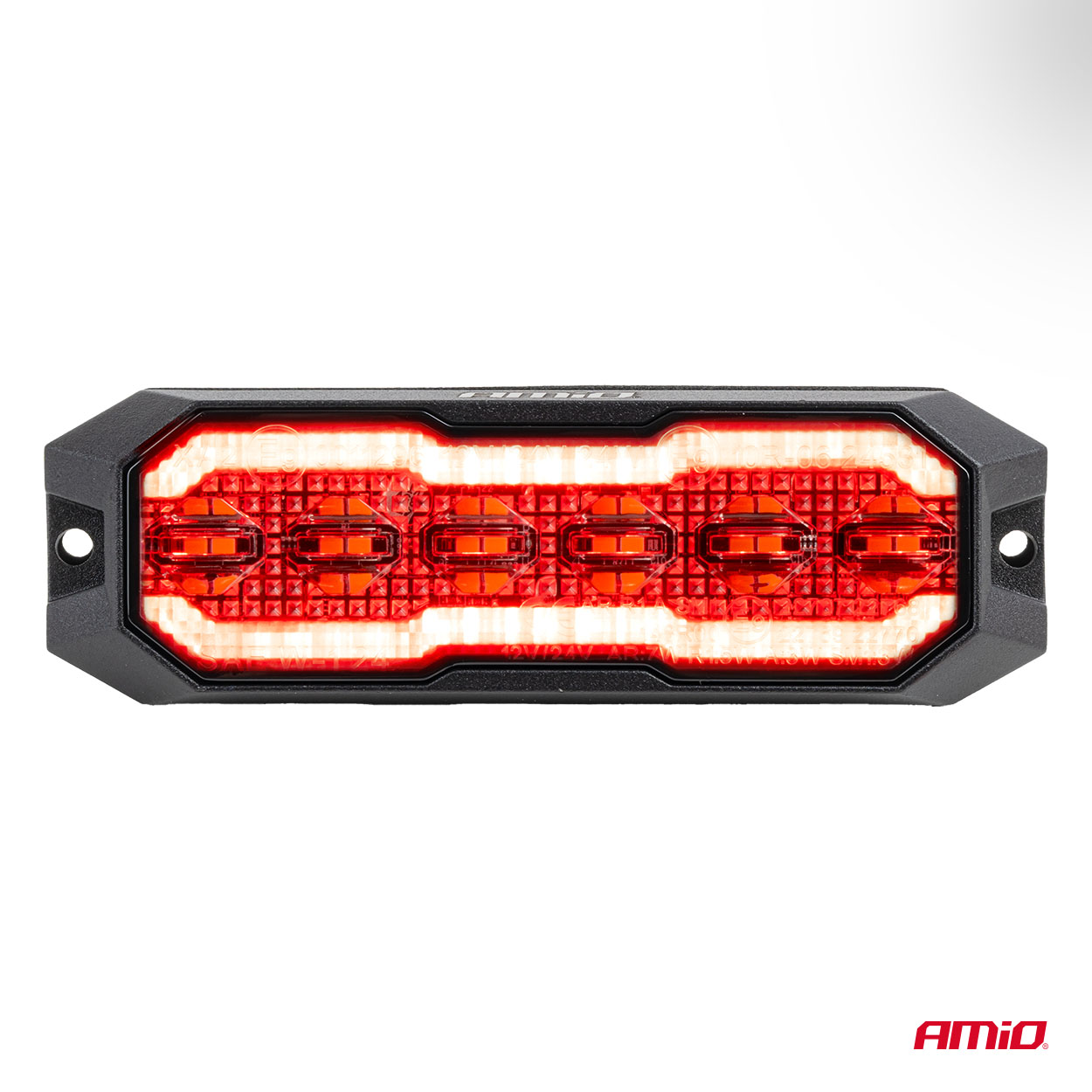 Lampa ostrzegawcza obrysowa pomarańczowa z funkcją świateł pozycyjnych czerwonych LED R65 R148 12 V 24 V 24 W — ujęcie 2