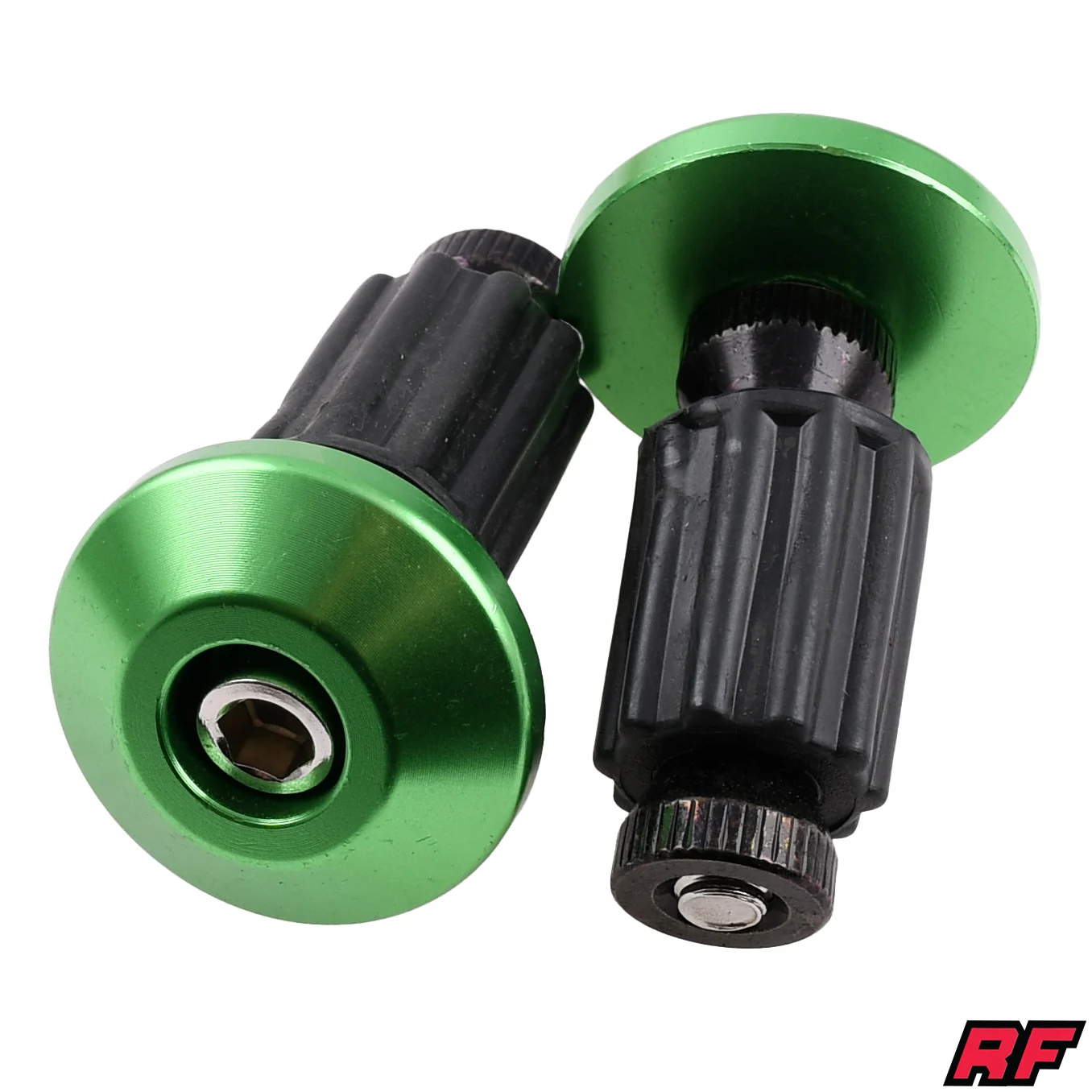 Ciężarki kierownicy Racing Force V5 aluminium CNC zielone kpl. — ujęcie 1