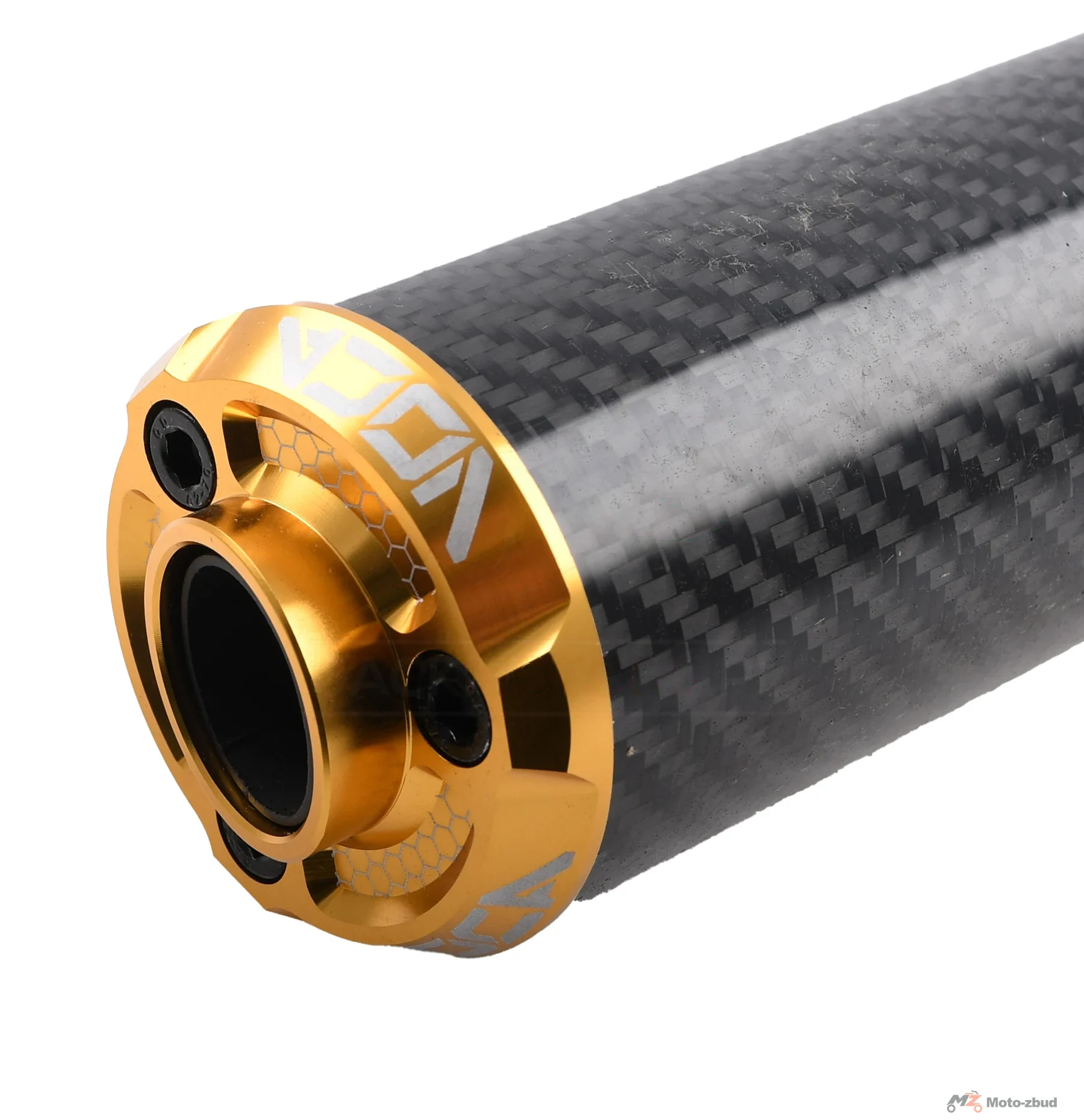 Końcówka wydechu VOCA bestia carbon CNC złota — ujęcie 2