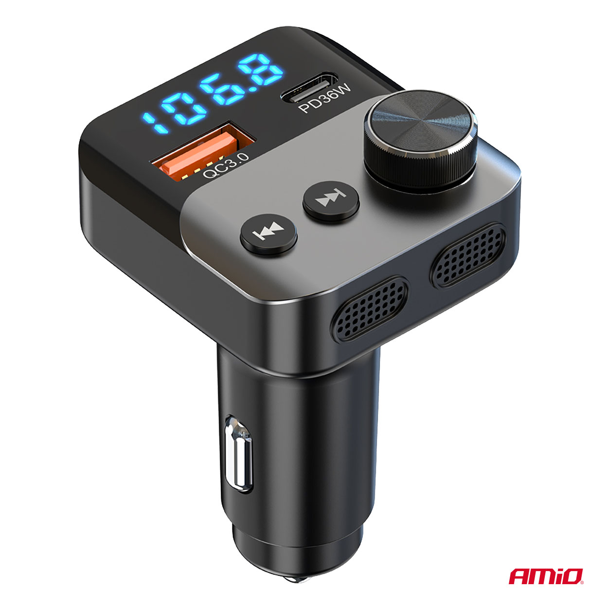 Transmiter samochodowy FM 1×USB-A 1×USB-C 12 V 24 V — ujęcie 4