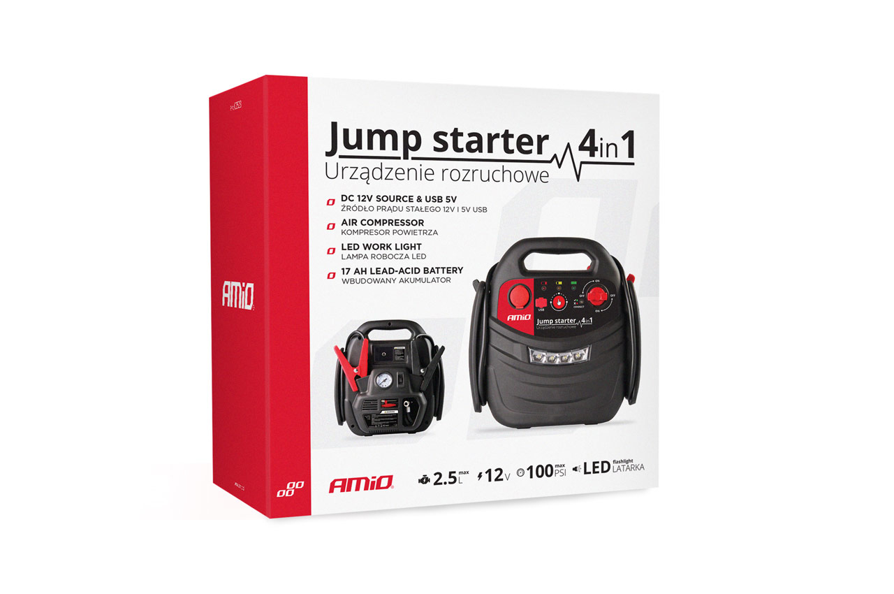 Urządzenie rozruchowe jump starter booster 4w1 12 V AMIO-02523 — ujęcie 15
