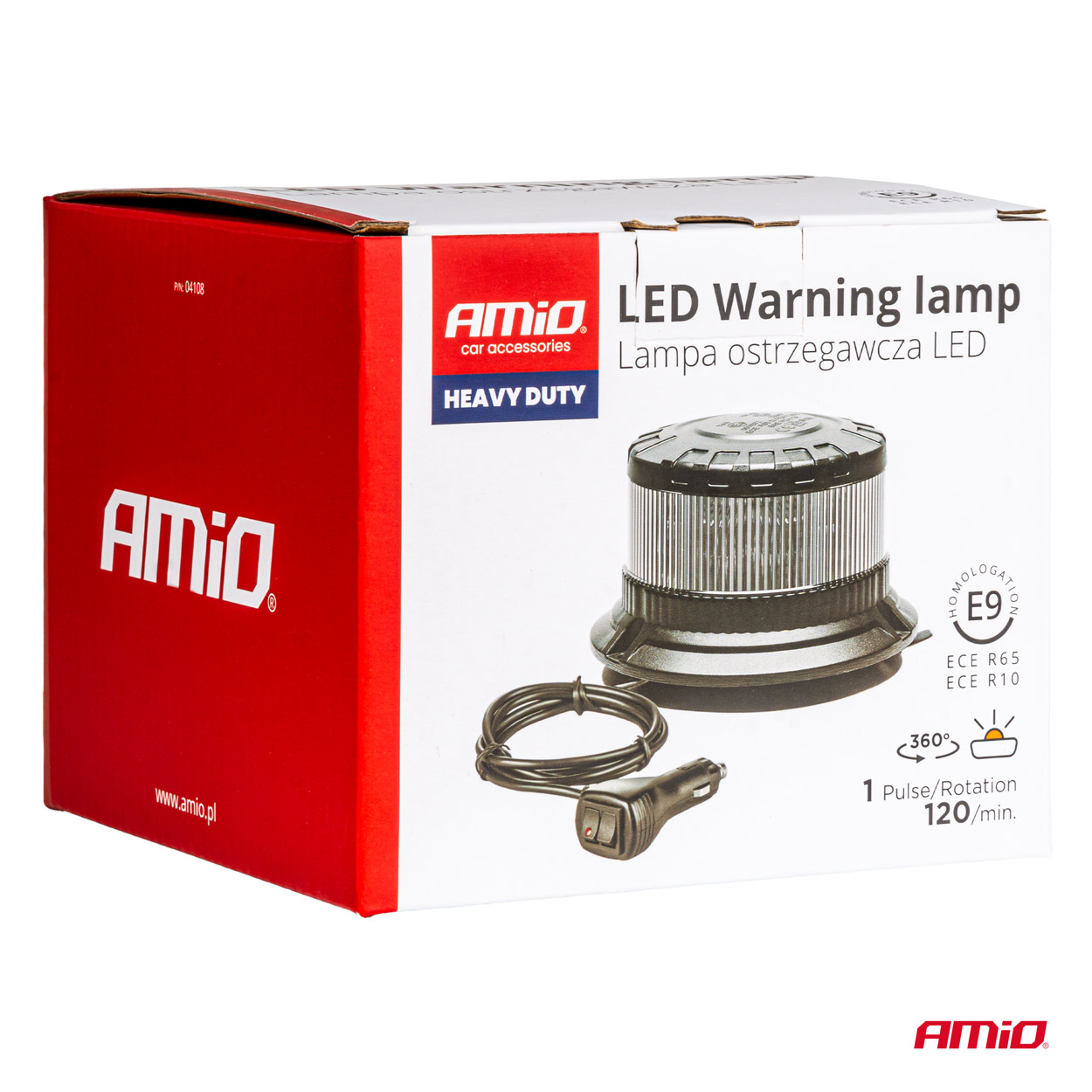 Lampa ostrzegawcza błyskowa kogut LED W28M 12 V 24 V — ujęcie 8