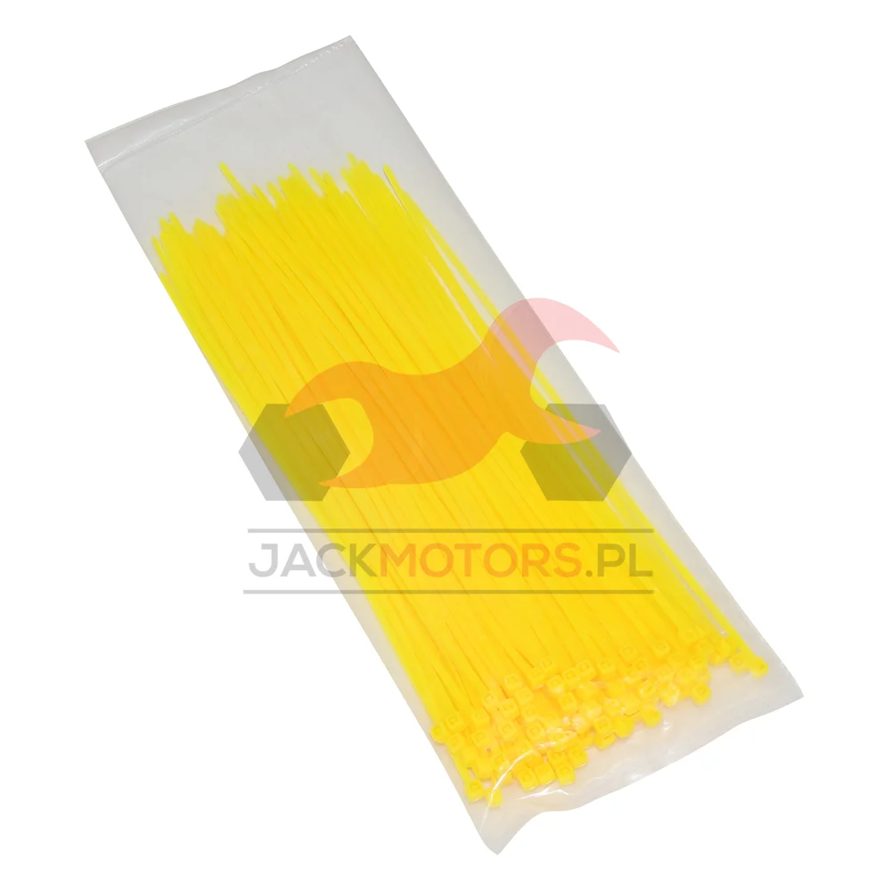 Opaska zaciskowa P2R nylon 2,5 × 200 mm żółta fluo zestaw — ujęcie 1