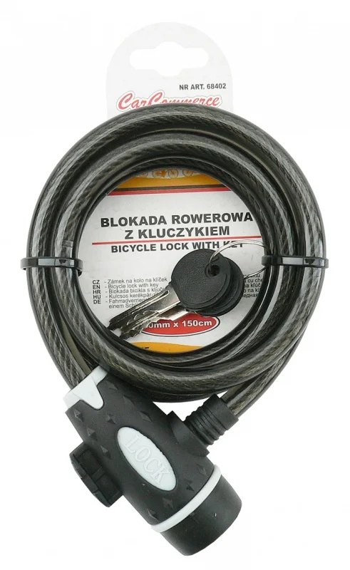 BLOKADA ROWEROWA. 10mm x 150cm – kluczyk