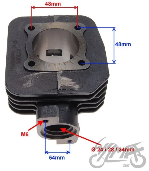 Cylinder 47 mm do Peugeot Ludix, chłodzenie powietrzem — AY3005 — ujęcie 2