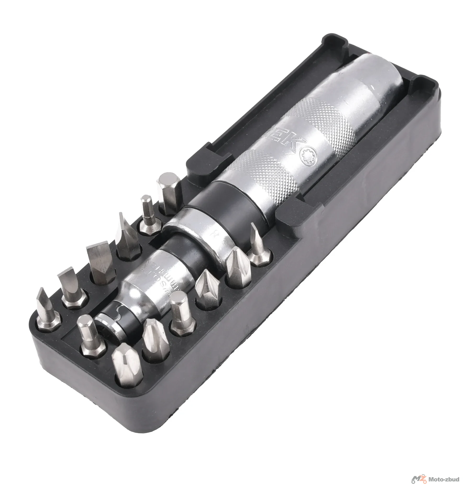Wkrętak udarowy 1/2" + bity zestaw 15 szt.