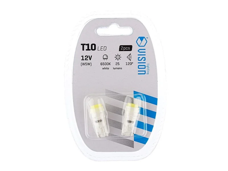 Żarówka W5W T10 12V 1x COB LED biała VISION (2szt.) — ujęcie 2