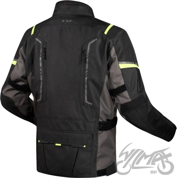 Kurtka motocyklowa męska LS2 Narvik Grey Black H-V Yellow — M — ujęcie 2