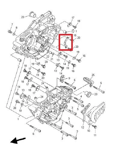 Blaszka karteru Blokada Łożyska YAMAHA OEM WR250F — ujęcie 3
