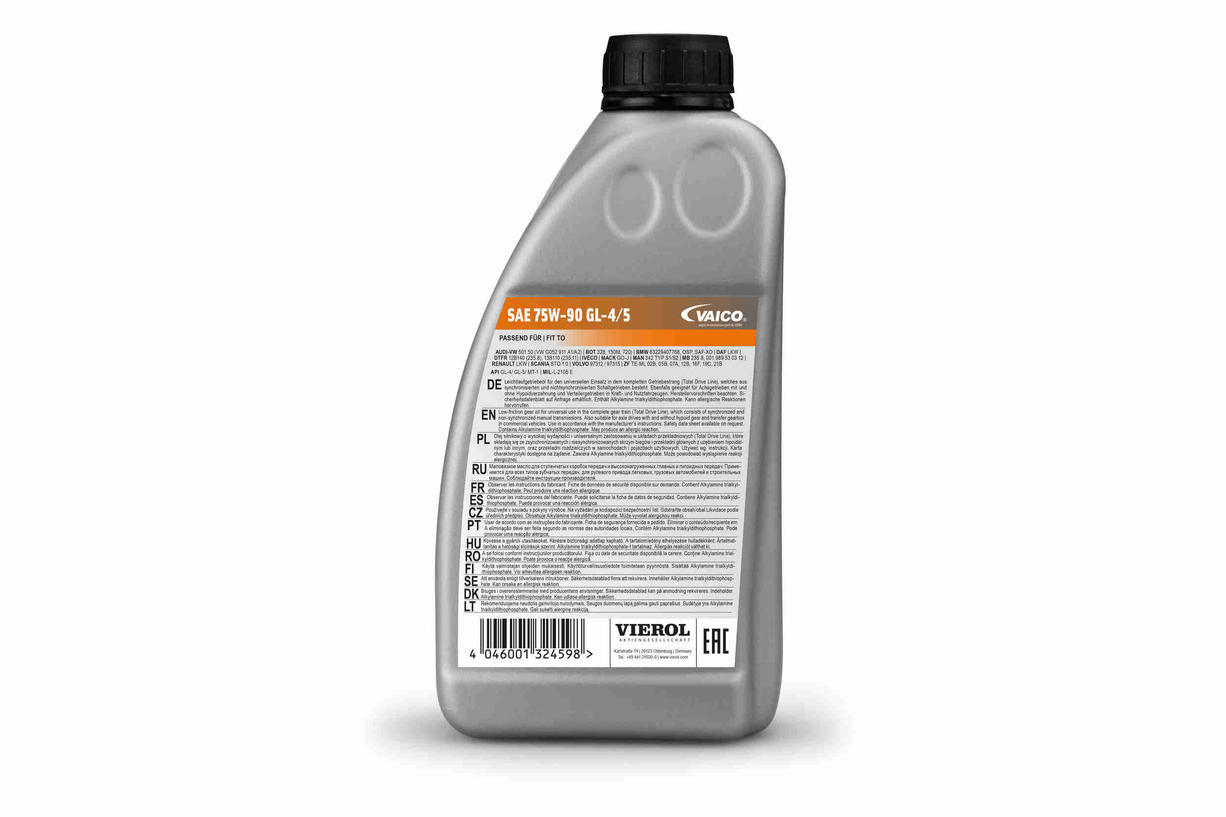 Olej przekładniowy 75W-90 GL-4/5 — 1 l VIEROL V60-0040 — ujęcie 2