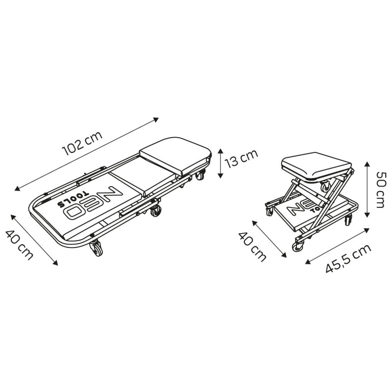 Leżanka warsztatowa NEO składana-stołek 2 W 1 - wzmocniona NEO TOOLS 11-601-1 — ujęcie 5