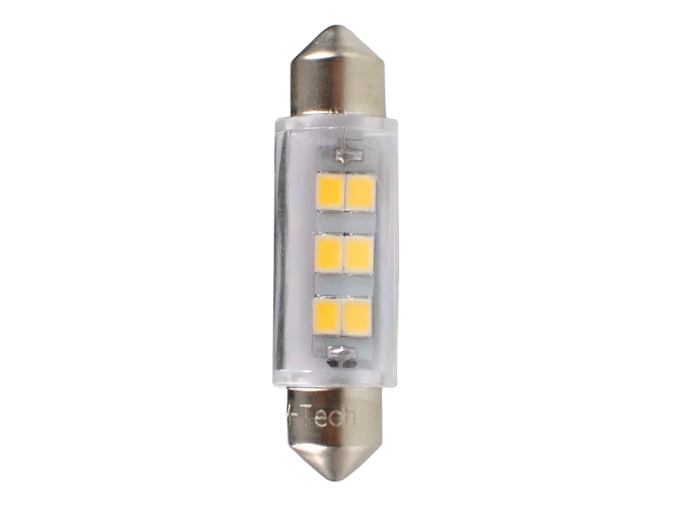 Żarówka rurkowa SV8.5 12V 41mm 6xSMD2835 OSRAM LED biała M-TECH (2szt.) — ujęcie 2