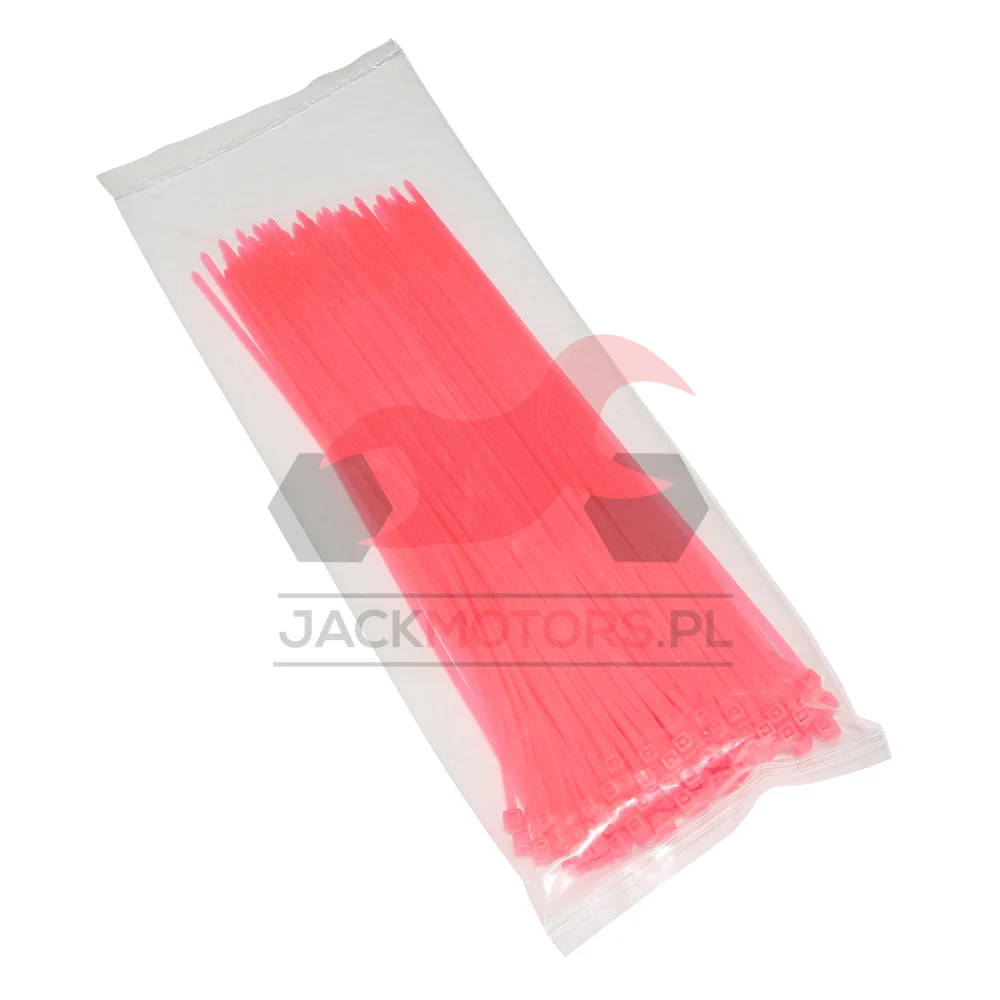 Opaska zaciskowa P2R nylon 2,5 × 200 mm różowa fluo zestaw — ujęcie 1