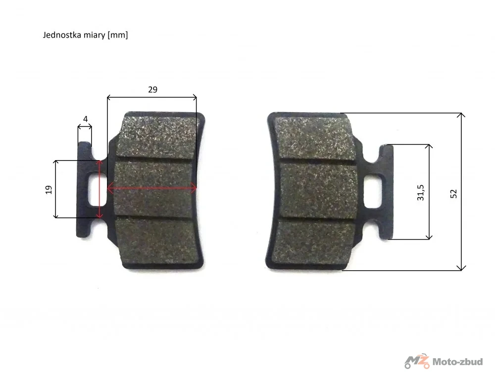 Junak 108 klocki hamulca hydraulicznego przód kpl. — ujęcie 1