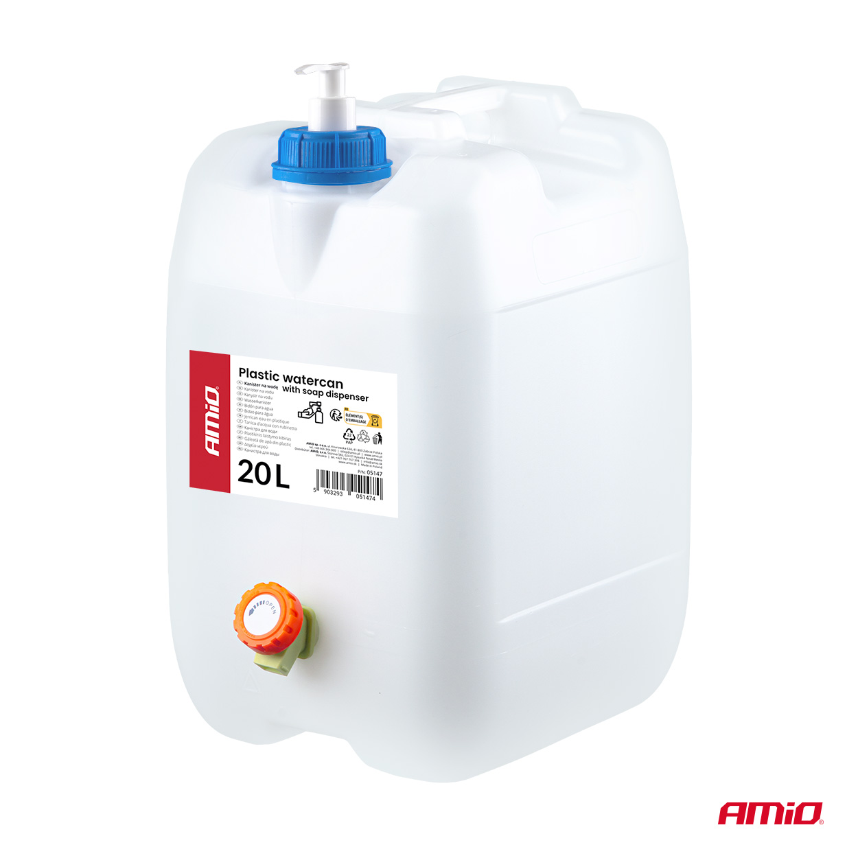 Kanister zbiornik plastikowy na wodę z kranem 10L AMIO-03202 — ujęcie 6