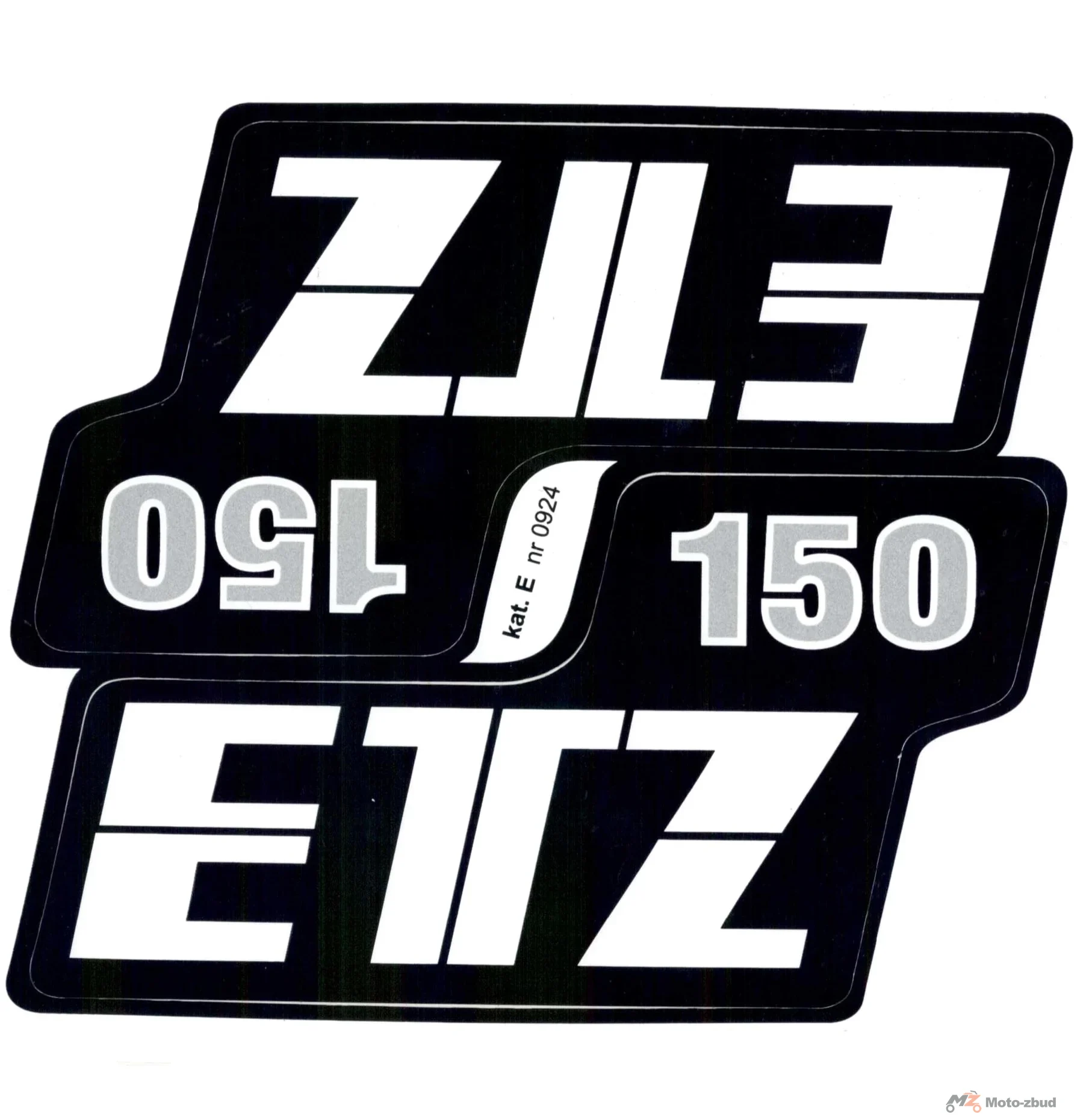 Naklejka pokrywy MZ ETZ 150 srebrna kpl.