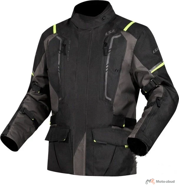 Kurtka motocyklowa męska LS2 Narvik Grey Black H-V Yellow — XL