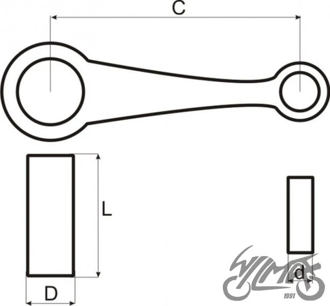 Korbowód do Jawy 350, CN — JW00038 — ujęcie 2