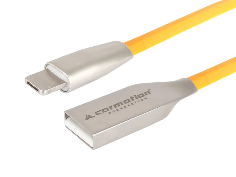 Kabel microUSB & iPhone Lighting 120cm pomarańczowy — ujęcie 2