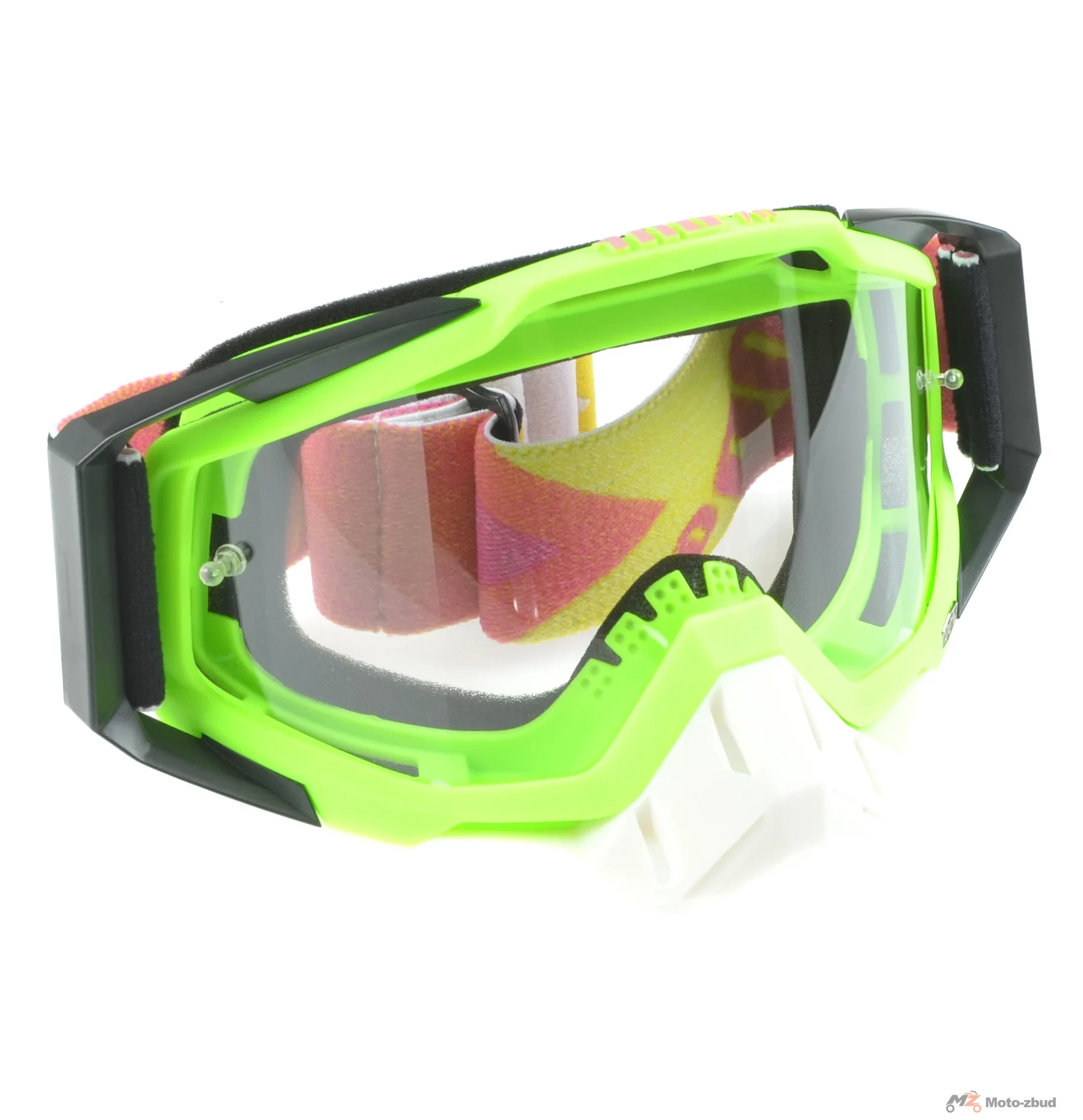 Gogle Replika zielono czarne transparent lens
