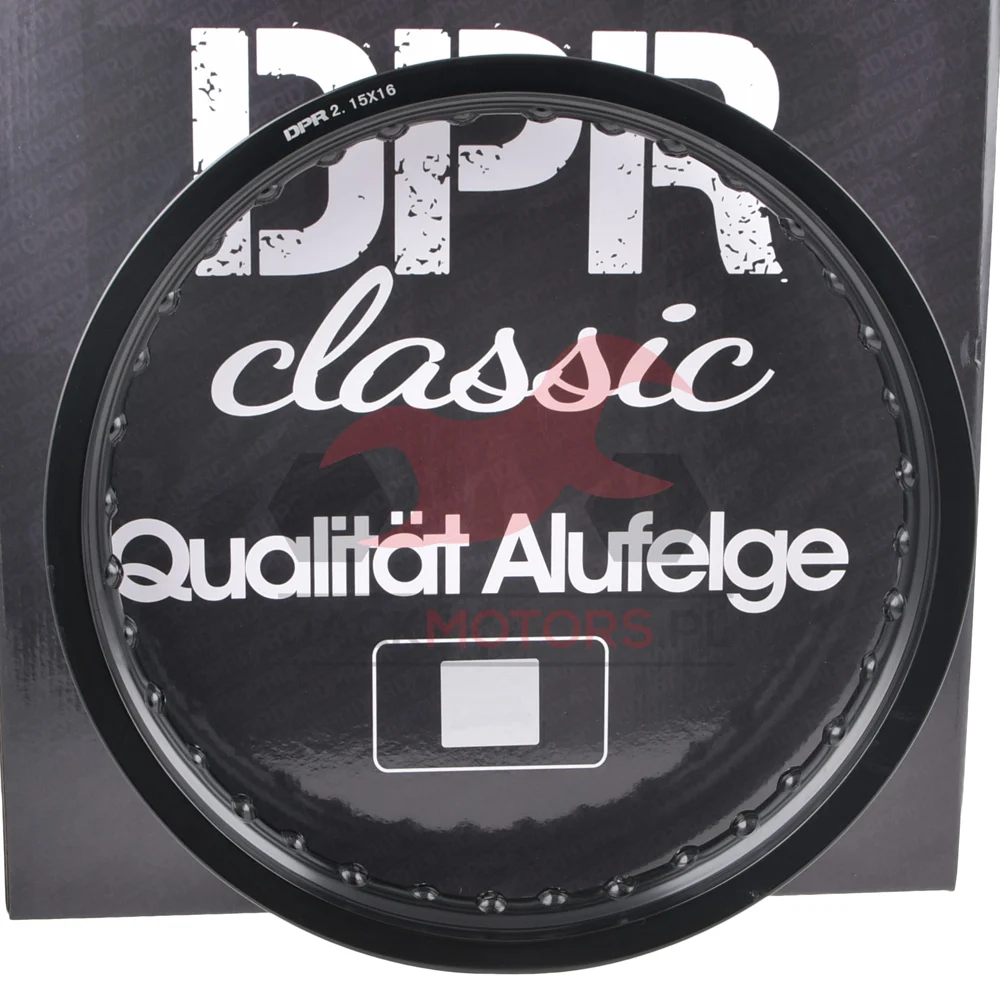 Obręcz koła Simson MZ ETZ 2,15 × 16 aluminiowa czarna DPR Classic — ujęcie 1